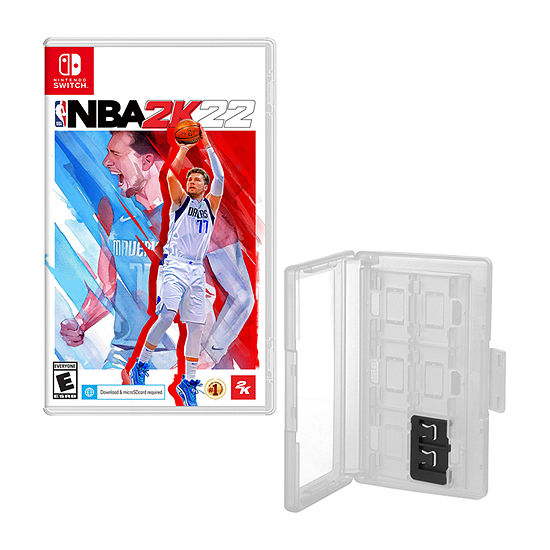 NBA 2K22 Standard Edition for the Nintendo Switch With Hard Shell 12 Game Caddy