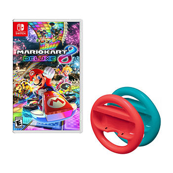 Nintendo Switch Mario Kart 8 with Red and Blue Steering Wheels Bundle  975110485M, Color: Multi - JCPenney