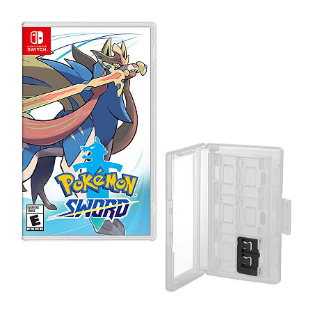 Pokemon Sward For Nintendo Switch With Hard Shell 12 Game Caddy, One Size, White