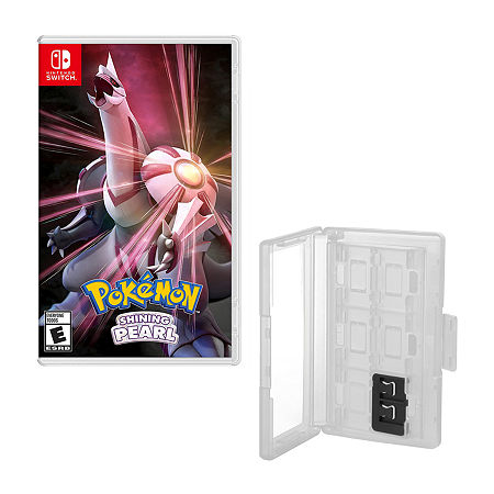 Pokemon Pearl For Nintendo Switch With Hard Shell 12 Game Caddy, One Size, White