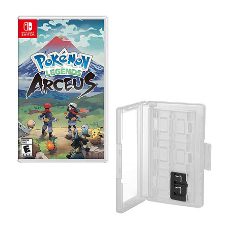 Pokemon Legends Arceus For Nintendo Switch With Hard Shell Game Caddy, One Size, White