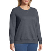 Women's plus size crew neck sweatshirts hot sale