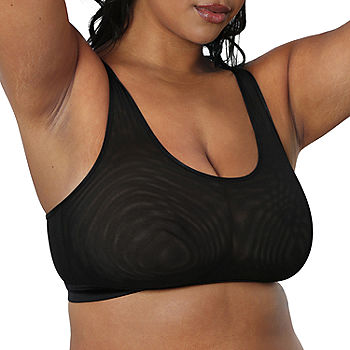 Curvy Couture Sheer Mesh Plus Size, Bralettes for Women with Support and  Wireless, See Through Bras, Black Hue at  Women's Clothing store