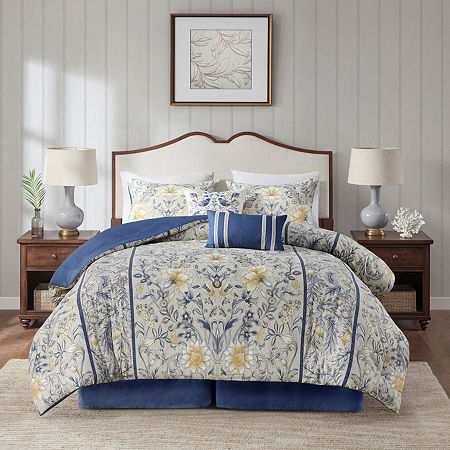 Harbor House Livia 6-pc. Floral Midweight Comforter Set, One Size, Blue