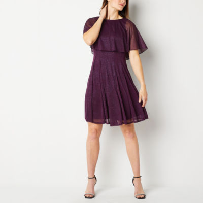 Danny & Nicole 3/4 Sleeve Fit + Flare Dress