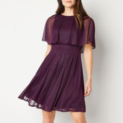 Danny & nicole short shop sleeve fit & flare dress