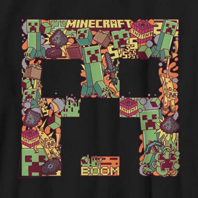 Little & Big Boys Crew Neck Short Sleeve Minecraft Graphic T-Shirt