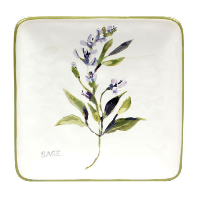 Certified International Fresh Herbs 4-pc. Earthenware Appetizer Plate