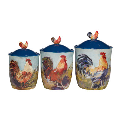 Certified International Rooster Meadow 3-pc. Canister