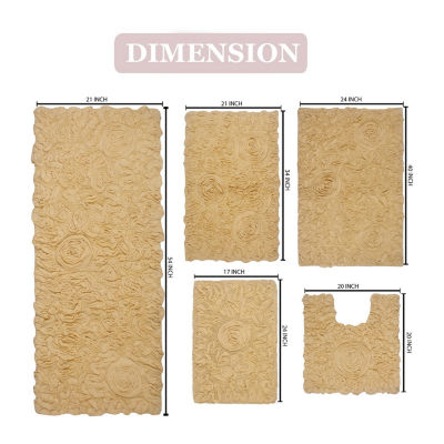 Home Weavers Inc Bellflower 5-pc. Quick Dry Bath Rug Set