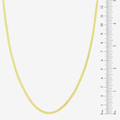 14K Gold Inch Semisolid Curb Chain Necklace