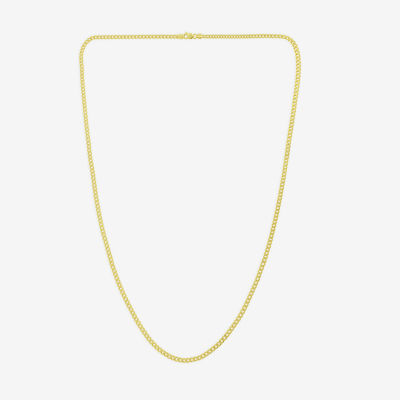 14K Gold Inch Semisolid Curb Chain Necklace