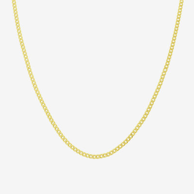 14K Gold Inch Semisolid Curb Chain Necklace