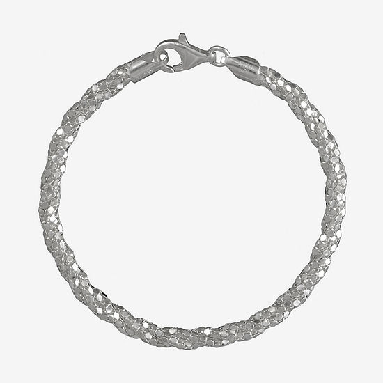 Made in Italy Sterling Silver 7.5 Inch Solid Link Chain Bracelet