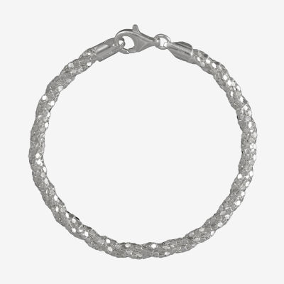 Made in Italy Sterling Silver 8 Inch Solid Link Chain Bracelet