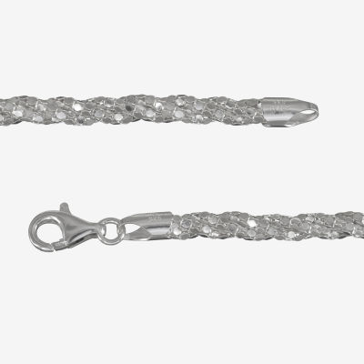 Made in Italy Sterling Silver 8 Inch Solid Link Chain Bracelet