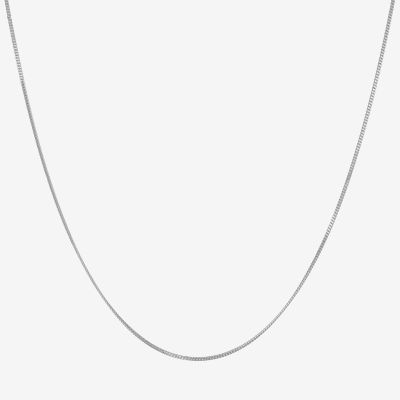 Made in Italy Sterling Silver Inch Solid Curb Chain Necklace