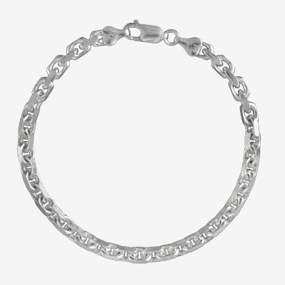 Made in Italy Unisex Adult Sterling Silver 9 Inch Solid Cable Chain Bracelet