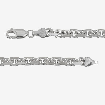Made in Italy Unisex Adult Sterling Silver 9 Inch Solid Cable Chain Bracelet