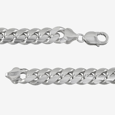 Made in Italy Sterling Silver Inch Solid Curb Chain Bracelet