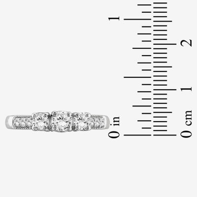 Womens 1 CT. T.W. White Cubic Zirconia Sterling Silver Promise Ring