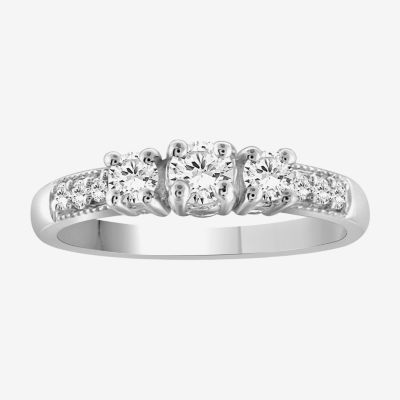 Womens 1 CT. T.W. White Cubic Zirconia Sterling Silver Promise Ring