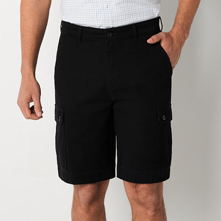 St. John's Bay 10" Mens Stretch Fabric Cargo Short, 42, Black