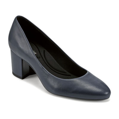 Easy Spirit Cosma Womens Round Block Heel Pumps