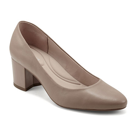 Easy Spirit Cosma Womens Block Heel Pumps, 9 Wide, Beige