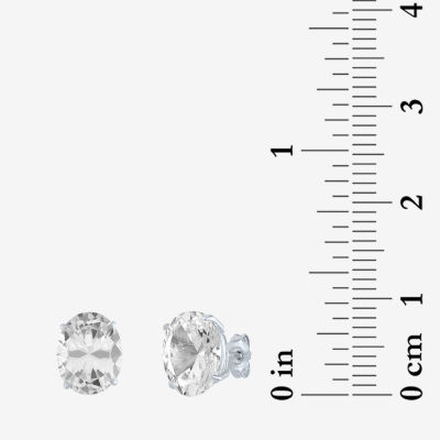 Yes, Please! Lab Created White Sapphire Sterling Silver 10mm Stud Earrings