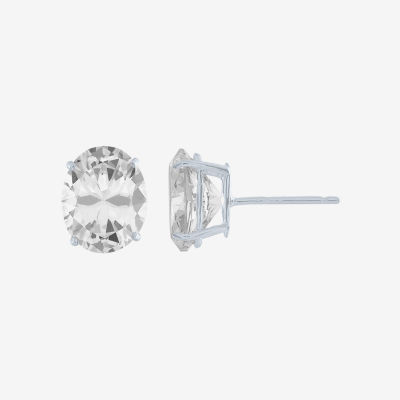 Yes, Please! Lab Created White Sapphire Sterling Silver 10mm Stud Earrings