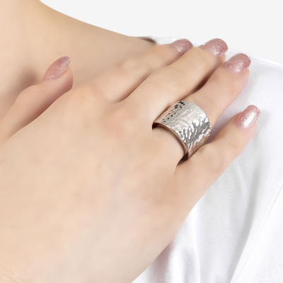 Sterling Silver Hollow Hammered Ring