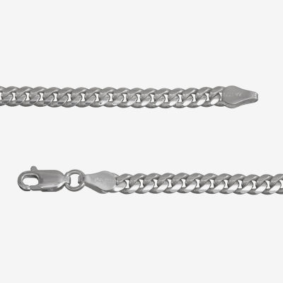 Made in Italy Sterling Silver Inch Solid Curb Chain Necklace