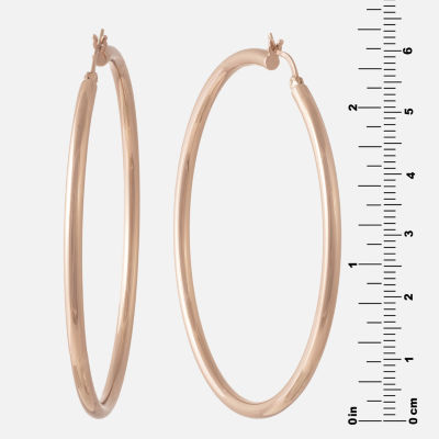 Womens 14K Gold Over Silver Sterling Silver 65mm Hoop Earrings