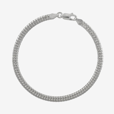 Made in Italy Womens Sterling Silver 7.5 Inch Solid Curb Chain Bracelet