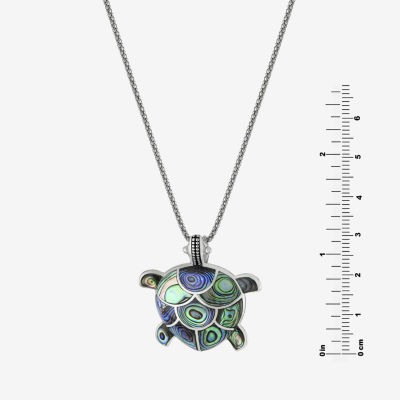 Turtle Womens Genuine Abalone Sterling Silver 18 Inch Pendant Necklace