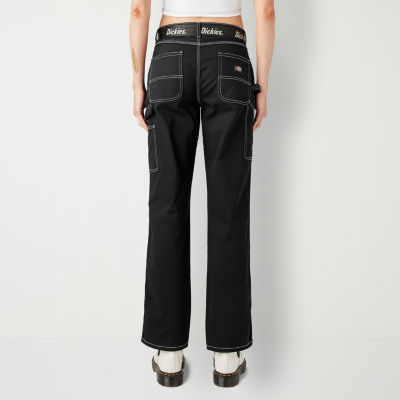 Dickies-Juniors Womens High Rise Straight Flat Front Pant