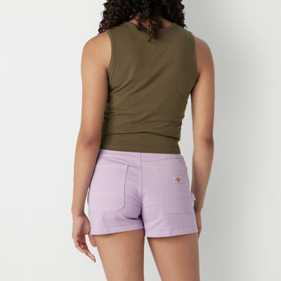 Dickies Cropped Womens Juniors Round Neck Sleeveless Tank Top