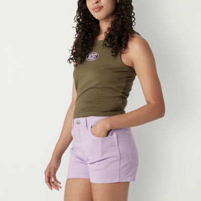 Dickies Cropped Womens Juniors Round Neck Sleeveless Tank Top