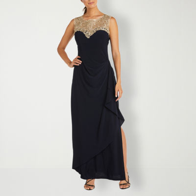 R & M Richards Womens Sleeveless Embellished Evening Gown