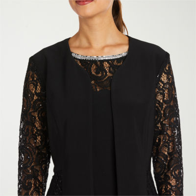 R & M Richards Sequin Lace Womens Jacket Dress