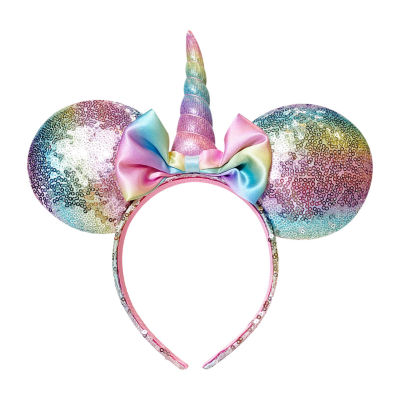 Disney Collection Girls Unicorn Rainbow Minnie Mouse Ears Headband