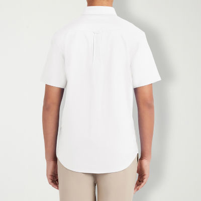 IZOD Mens Short Sleeve Button-Down Oxford Shirt