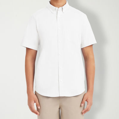 IZOD Mens Short Sleeve Button-Down Oxford Shirt