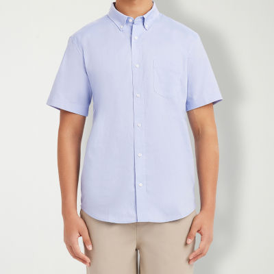 IZOD Mens Short Sleeve Button-Down Oxford Shirt
