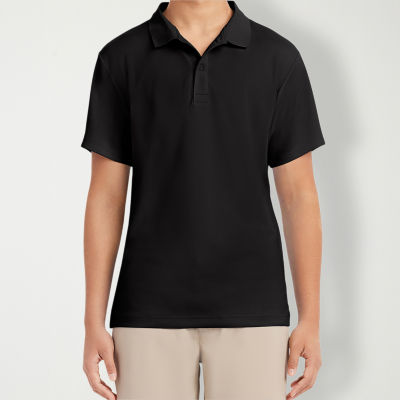 IZOD Young Mens Short Sleeve Performance Polo Shirt, Color: Black ...