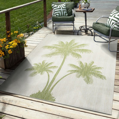 Catherine Palm Trees Indoor Outdoor Rectangular Area Rug