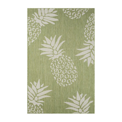 Catherine Pineapples Indoor Outdoor Rectangular Area Rug