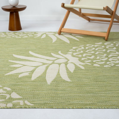 Catherine Pineapples Indoor Outdoor Rectangular Area Rug