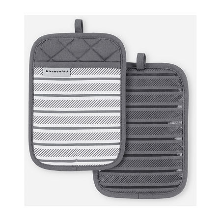 KitchenAid Albany 2-pc. Pot Holders, One Size, Gray